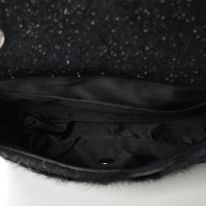 Chanel Tweed Faux Fur Patchwork Jumbo Single Flap Black 6 of 8