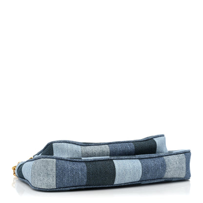 Louis Vuitton Denim Damier Monogram Patchwork Multi Pochette Accessories Blue Rouge 4 of 10