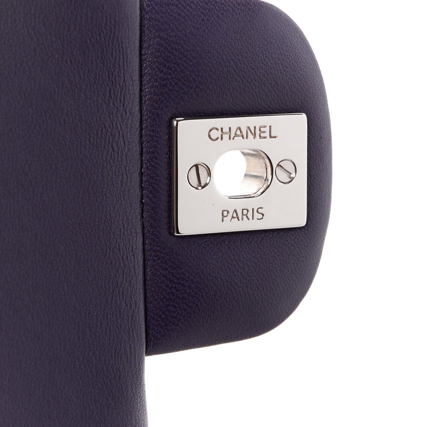 Patent Calfskin Quilted Mini Square Flap Purple