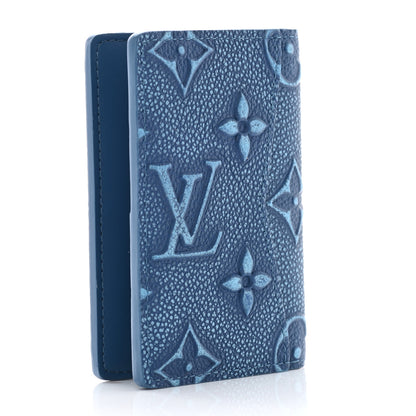 Louis Vuitton Cowhide Monogram Pocket Organizer Denim Blue 2 of 5