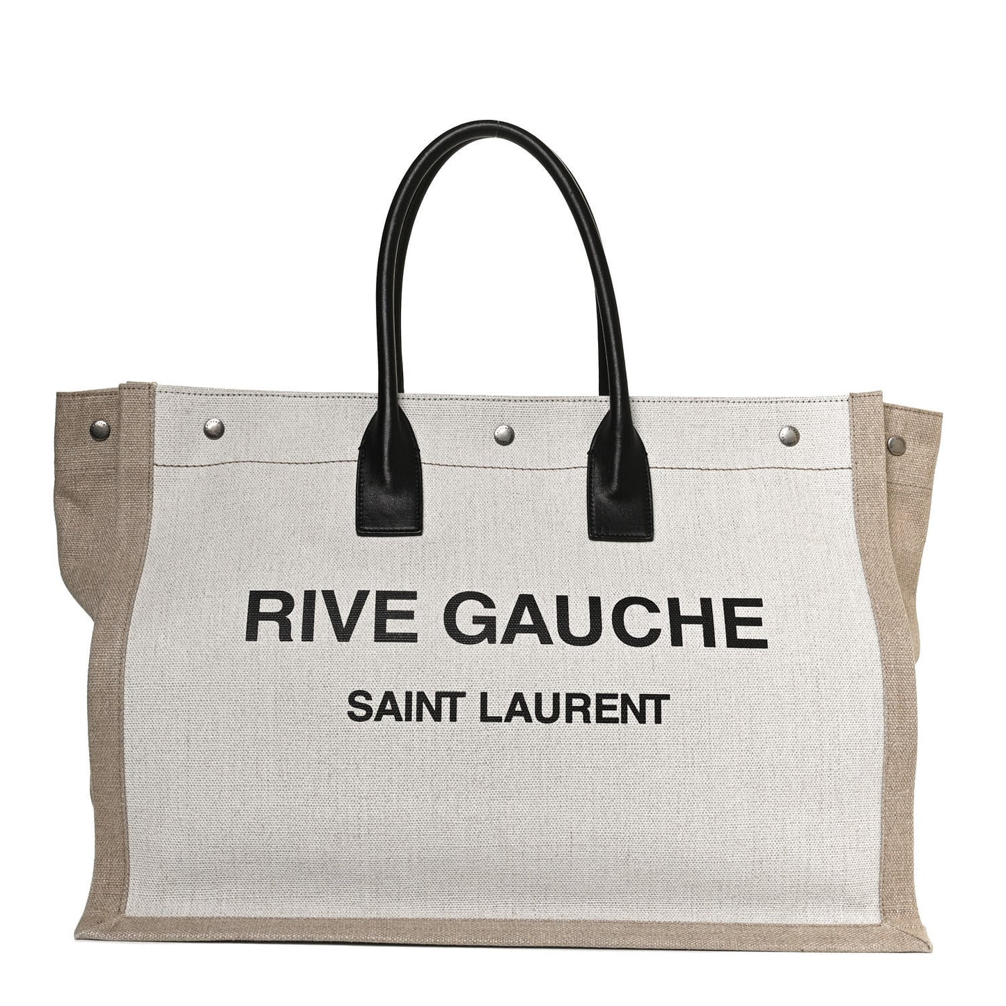 Linen Calfskin Rive Gauche Tote Optic White
