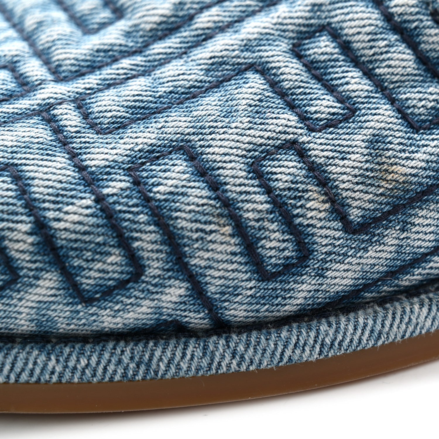 Fendi Denim Jacquard FF Womens Fendi Feel Buckled Mules 38 Blue 11 of 11