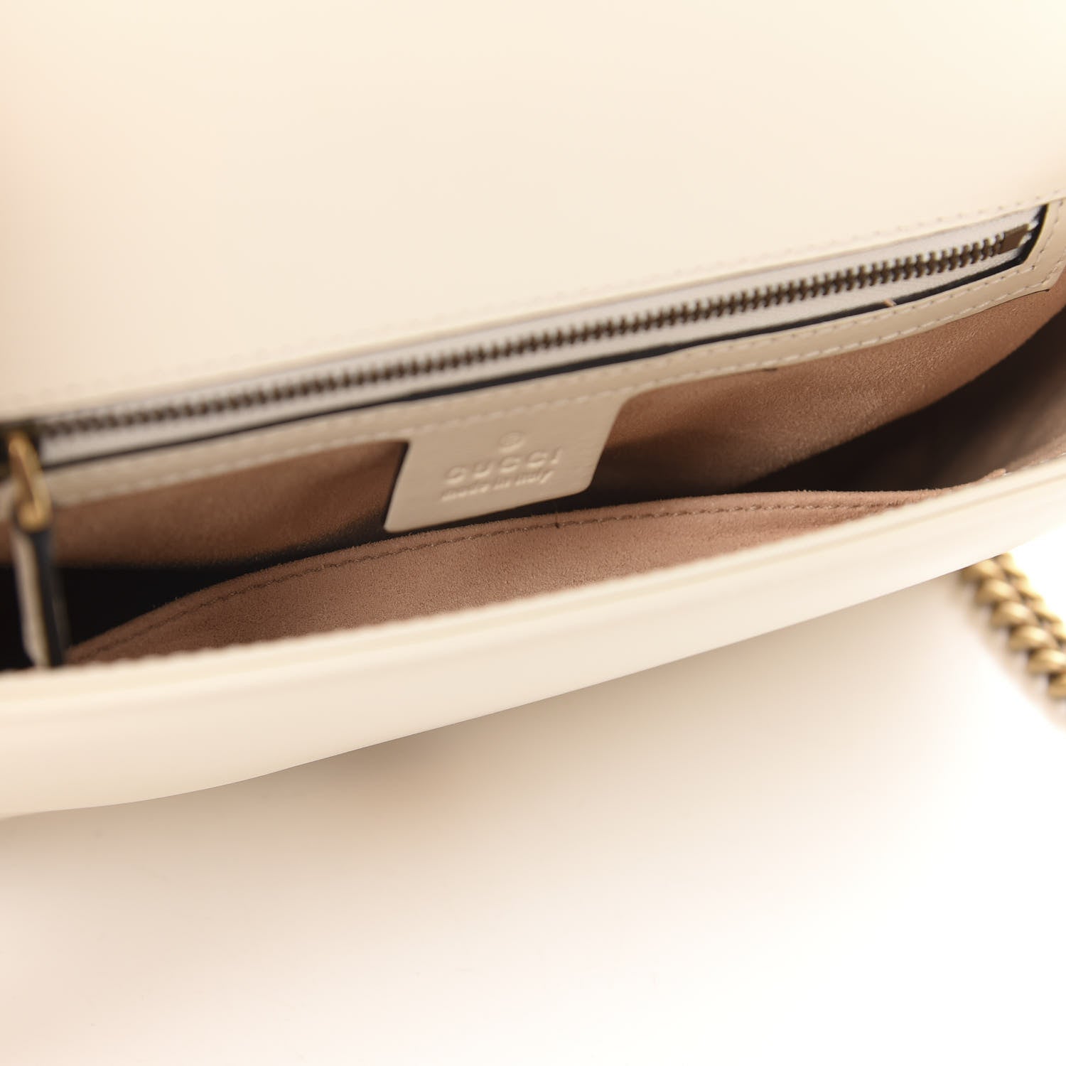 Gucci Calfskin Matelasse Small GG Marmont Top Handle Shoulder Bag White 10 of 13