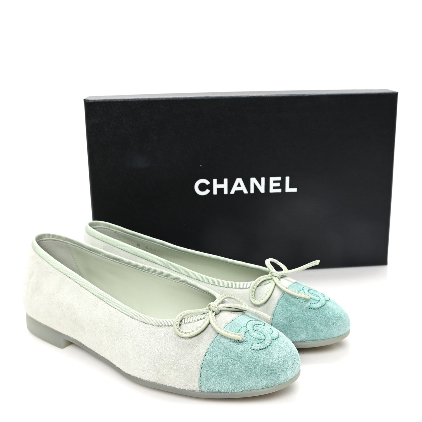 Suede Cap Toe CC Ballerina Flats 36 Light Green