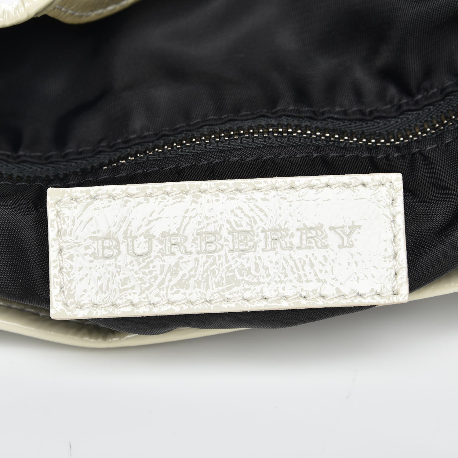 Burberry Nylon Beat Check Medium Victoria Tote White 6 of 8