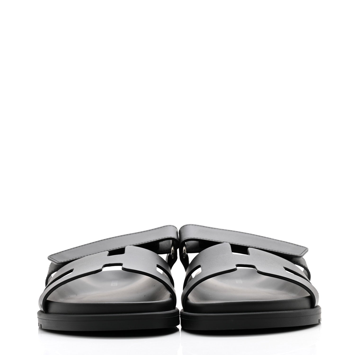 Hermes Calfskin Womens Chypre Sandals 39 Black 2 of 9