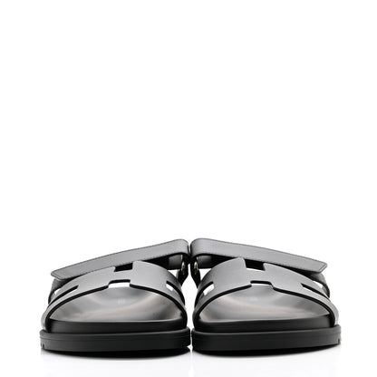 Hermes Calfskin Womens Chypre Sandals 39 Black 2 of 9