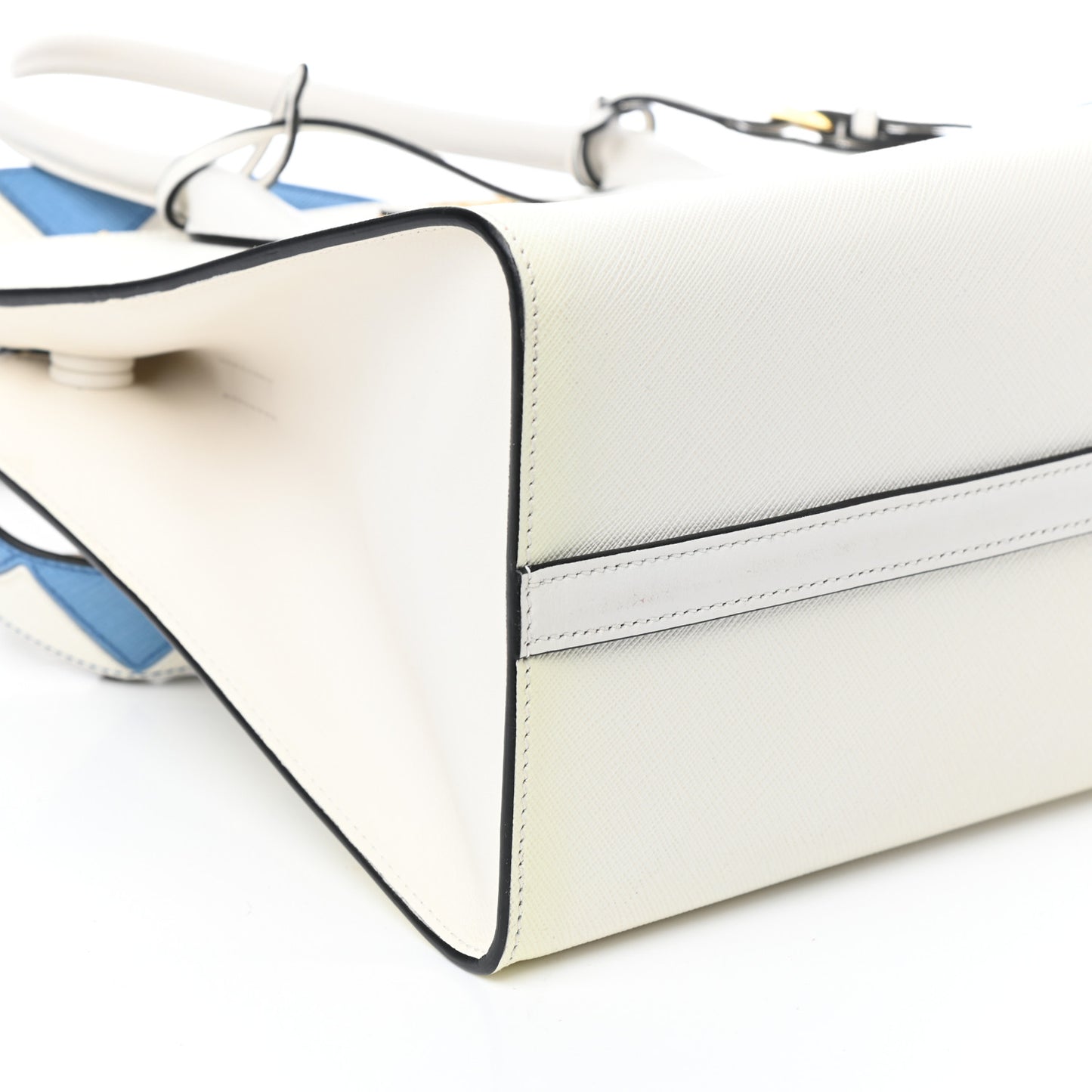 Saffiano City Calfskin Greche Paradigme Bag White