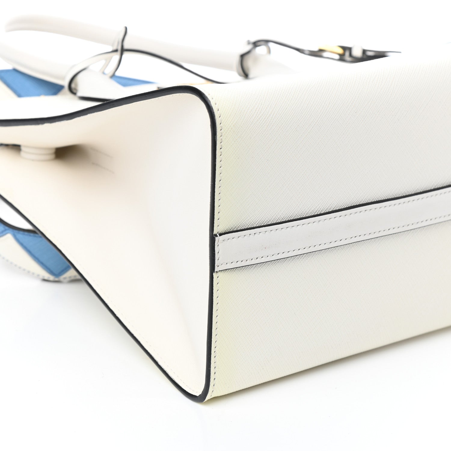 Prada Saffiano City Calfskin Greche Paradigme Bag White 7 of 8