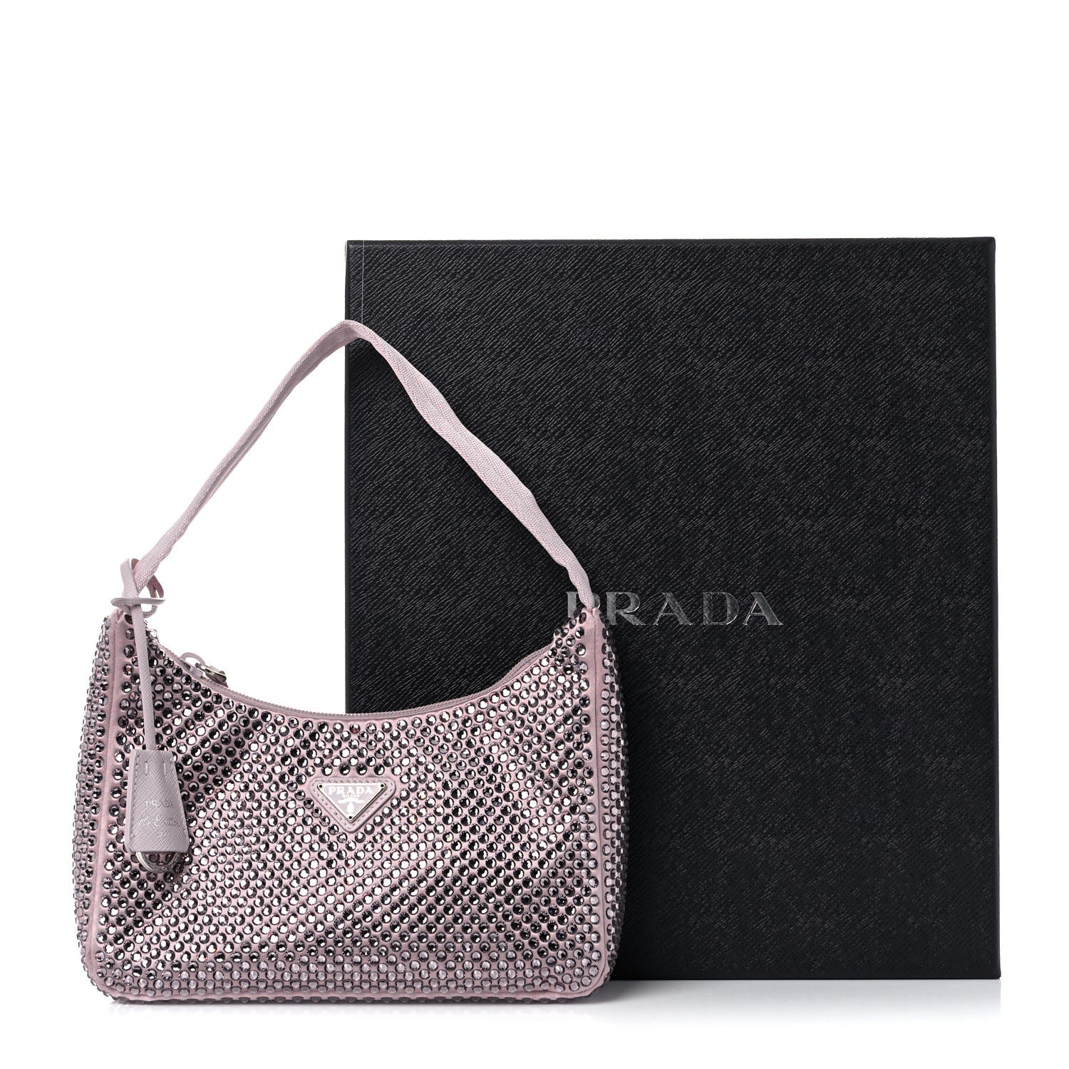 Prada Satin Crystal Mini Re-Edition 2000 Bag Alabastro 10 of 10