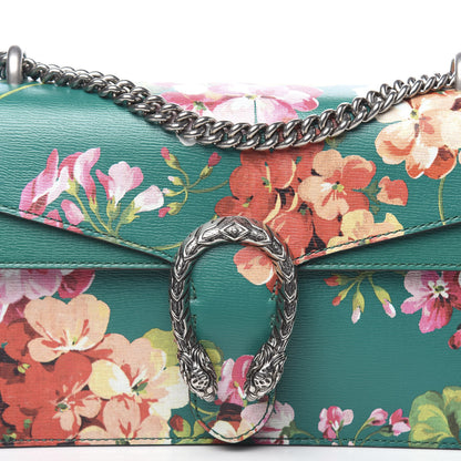 Gucci Calfskin Blooms Print Small Dionysus Shoulder Bag Bright Emerald Multicolor 10 of 10