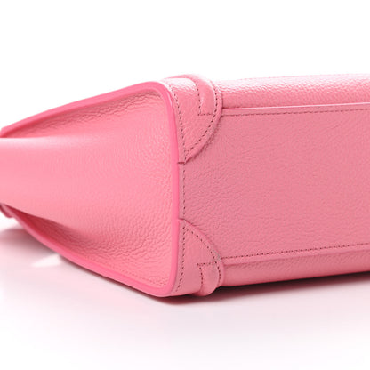 Celine Drummed Calfskin Nano Luggage Flamingo 10 of 16
