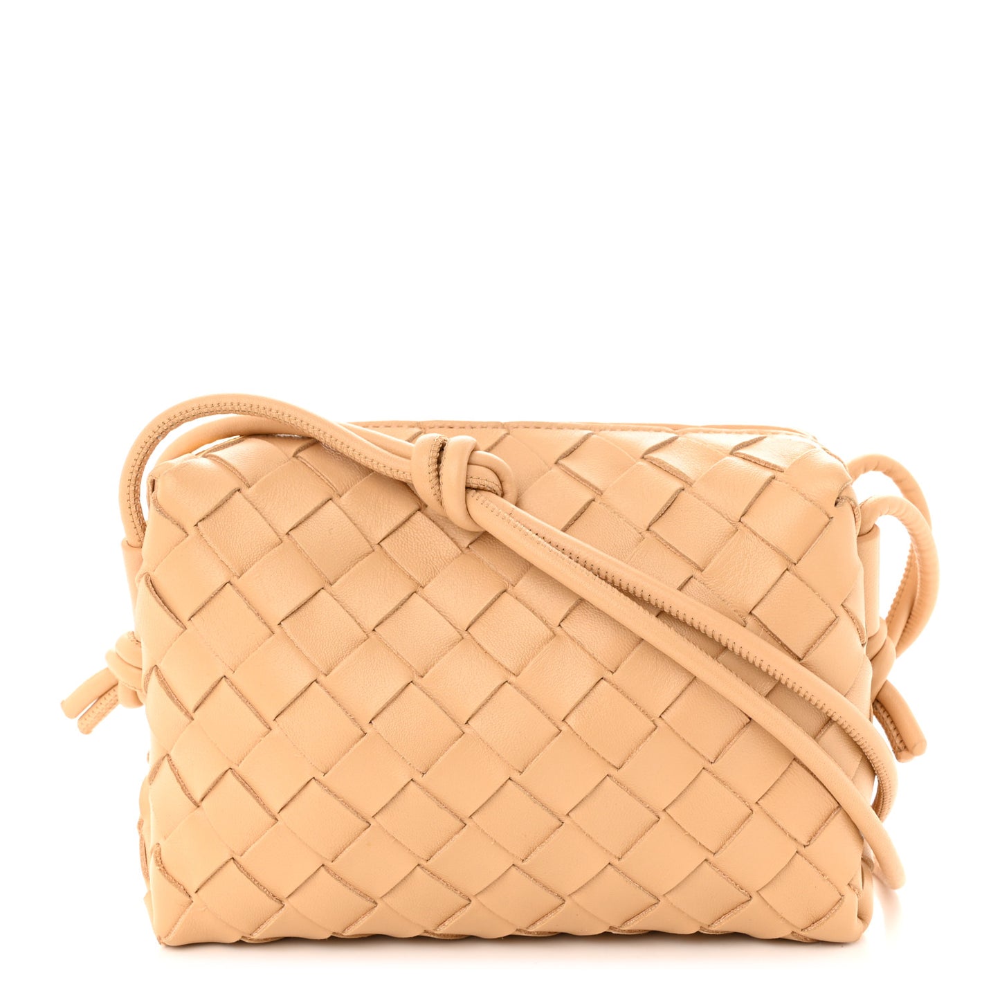 Nappa Intrecciato Mini Loop Camera Bag Almond