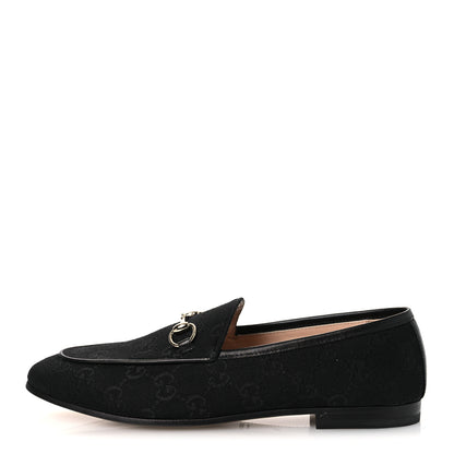 Gucci Monogram Jumbo GG Malaga Kid Horsebit Womens Jordaan Loafers 38 Black 1 of 11