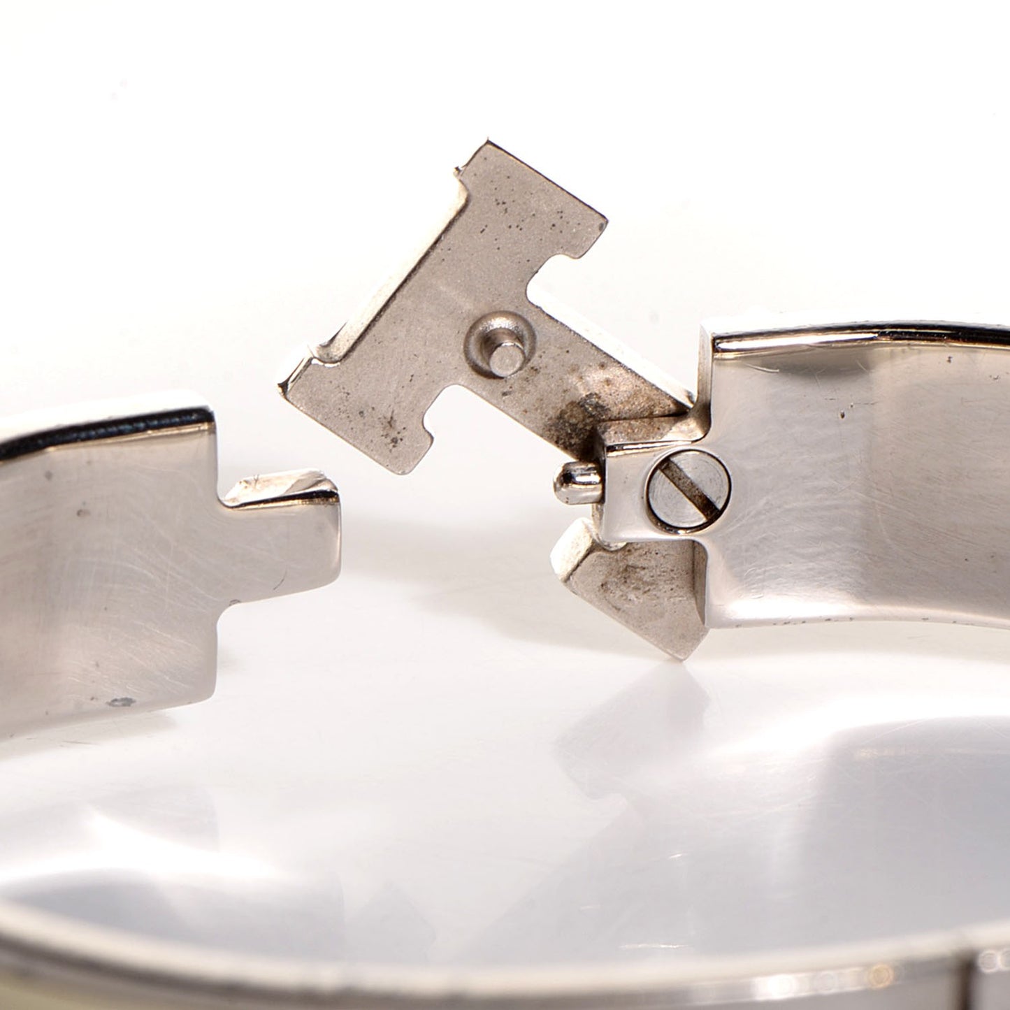 Enamel Narrow Clic H Bracelet PM Craie