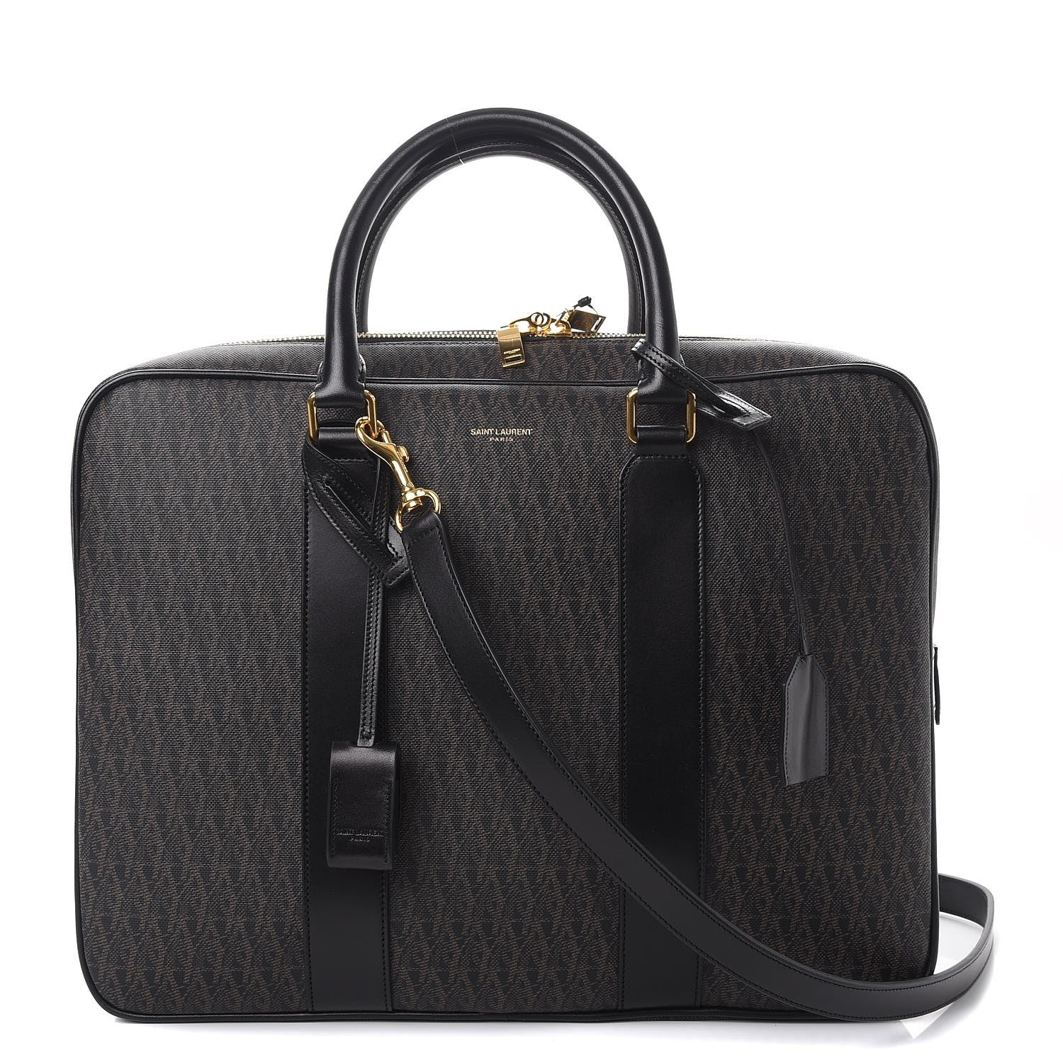Saint Laurent Toile Classic Monogram Rodeo Briefcase Black 1 of 7