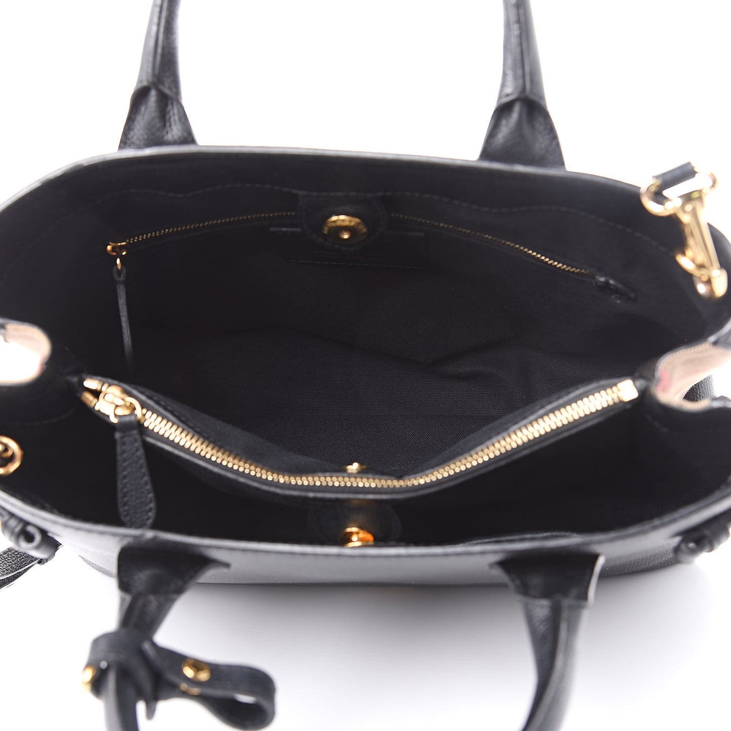 Grainy Calfskin House Check Medium Banner Tote Black