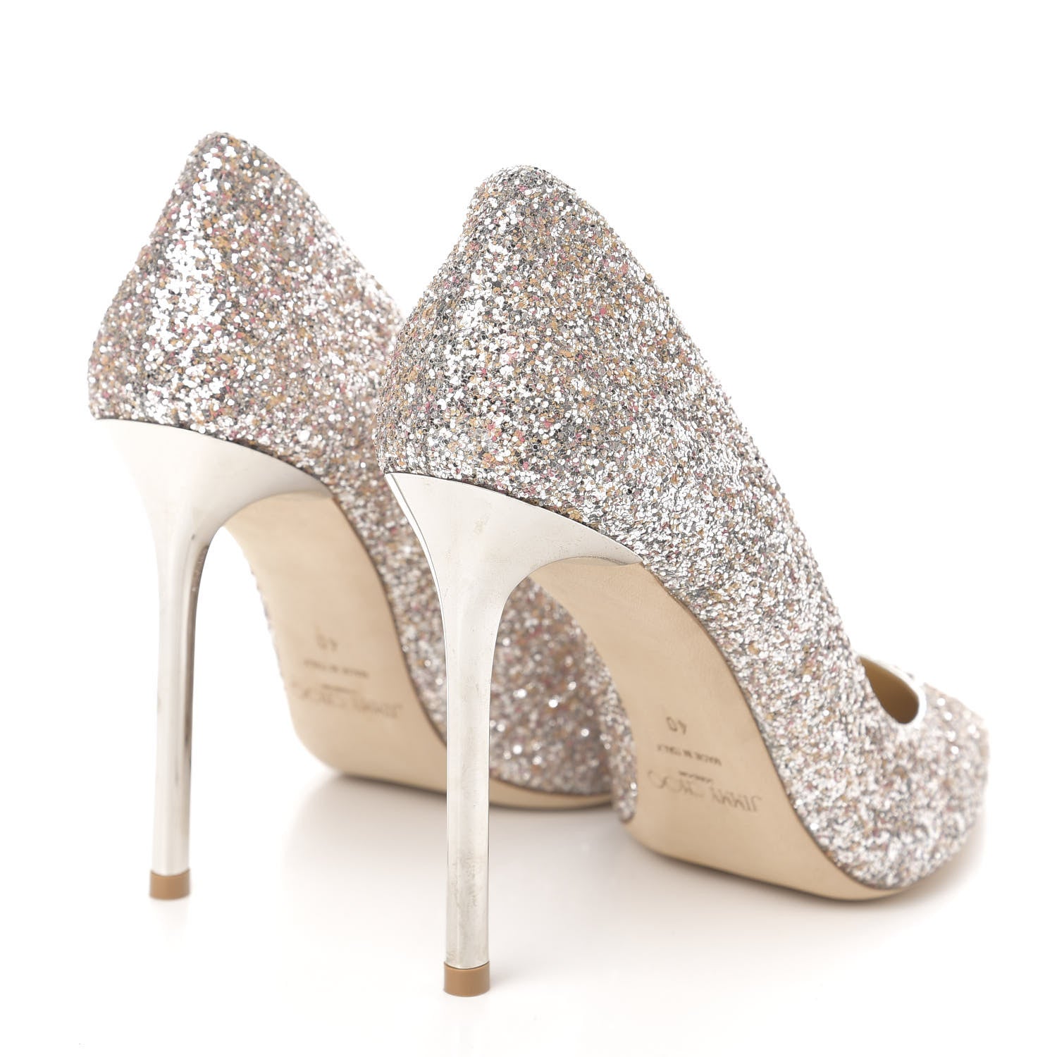 Jimmy Choo Coarse Glitter Romy 100 Pumps 40 Ballet Pink 4 of 9