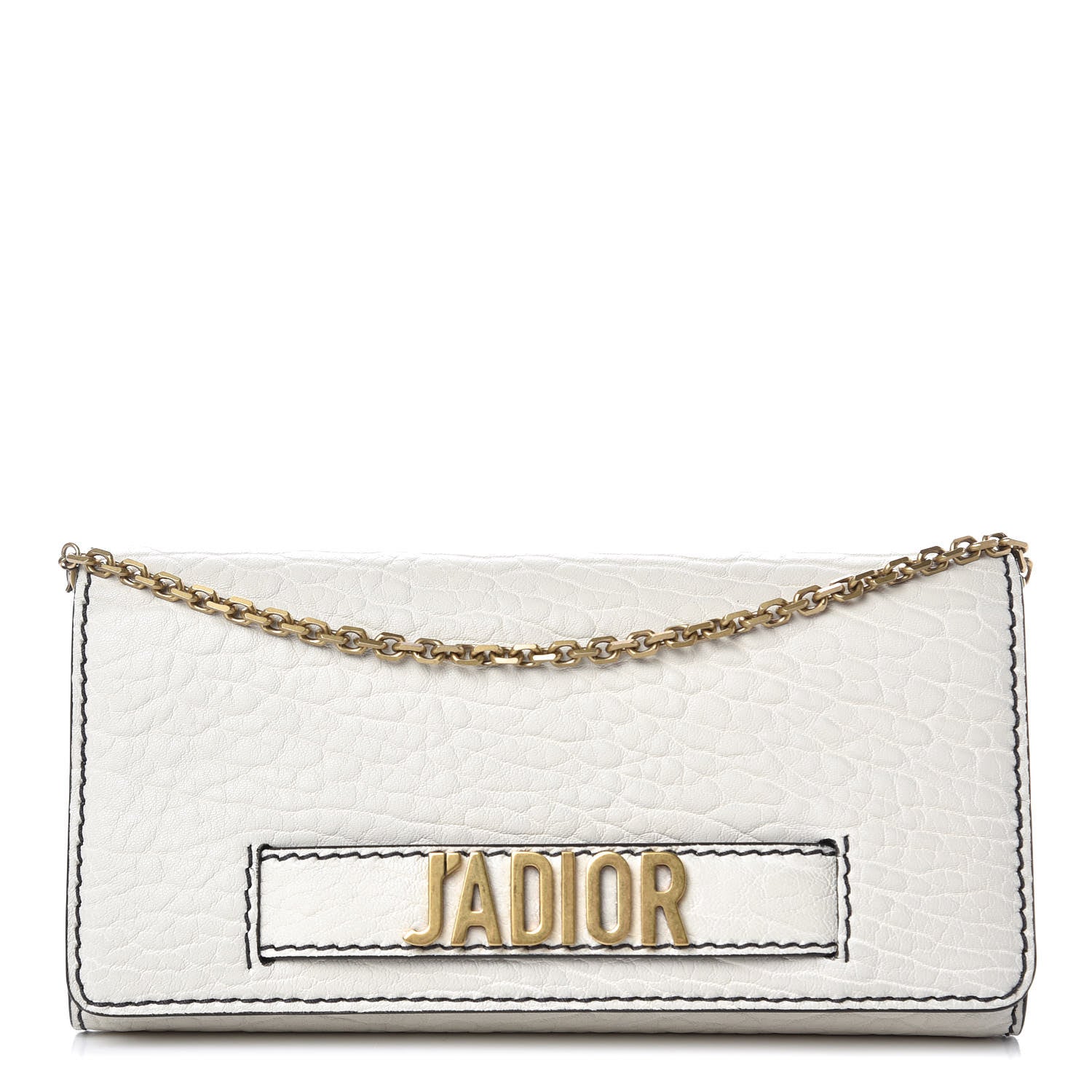 Christian Dior Grained Lambskin J'adior Croisiere Chain Wallet White 1 of 7