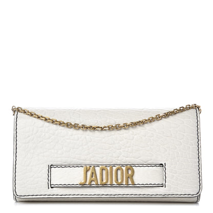 Christian Dior Grained Lambskin J'adior Croisiere Chain Wallet White 1 of 7
