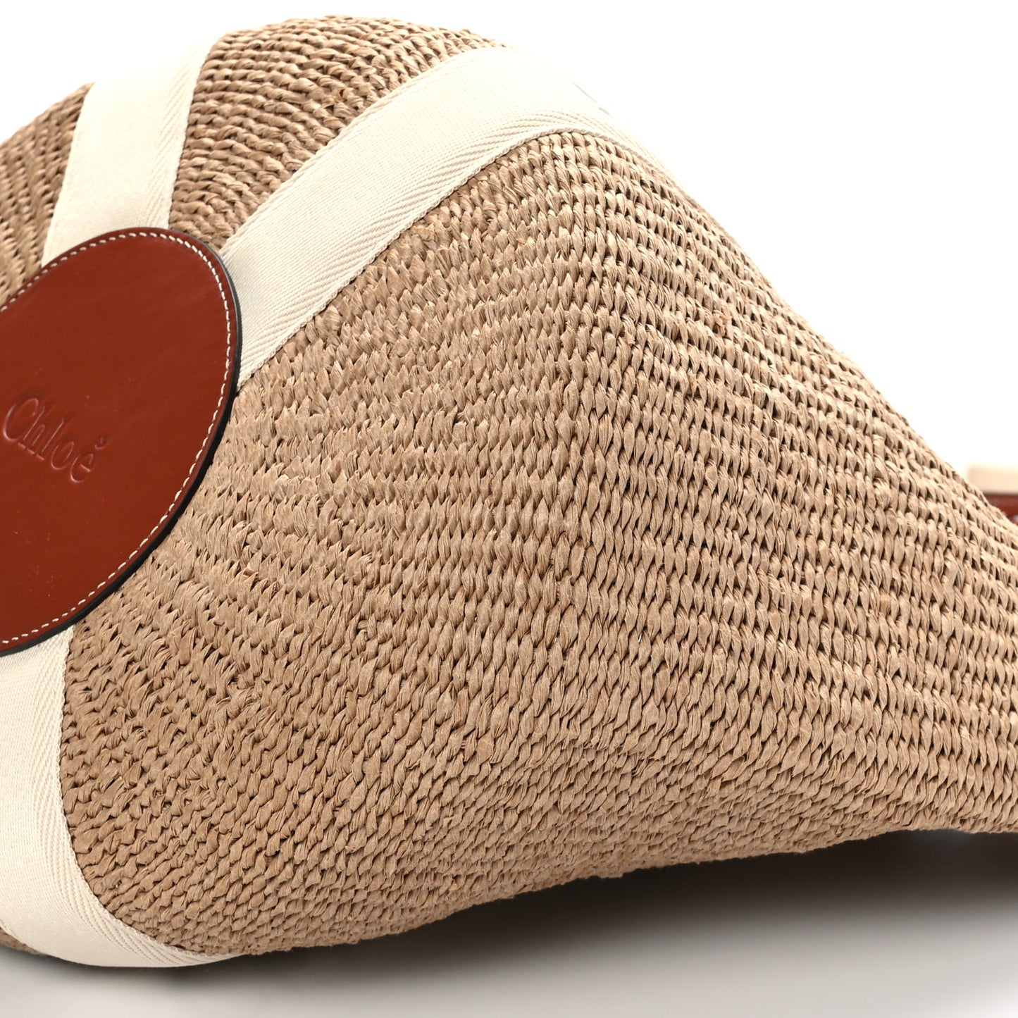 Raffia Large Woody Basket Bag White