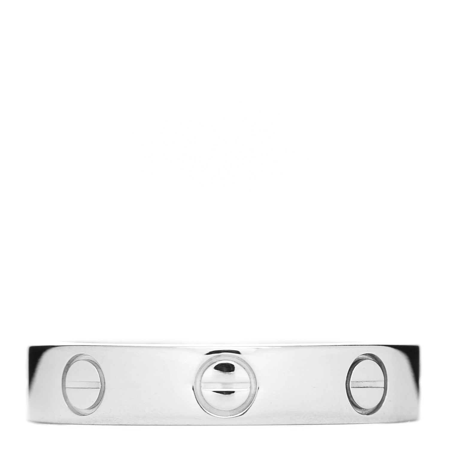 Cartier 18K White Gold Diamond 4mm LOVE Wedding Band Ring 51 5.75 3 of 4