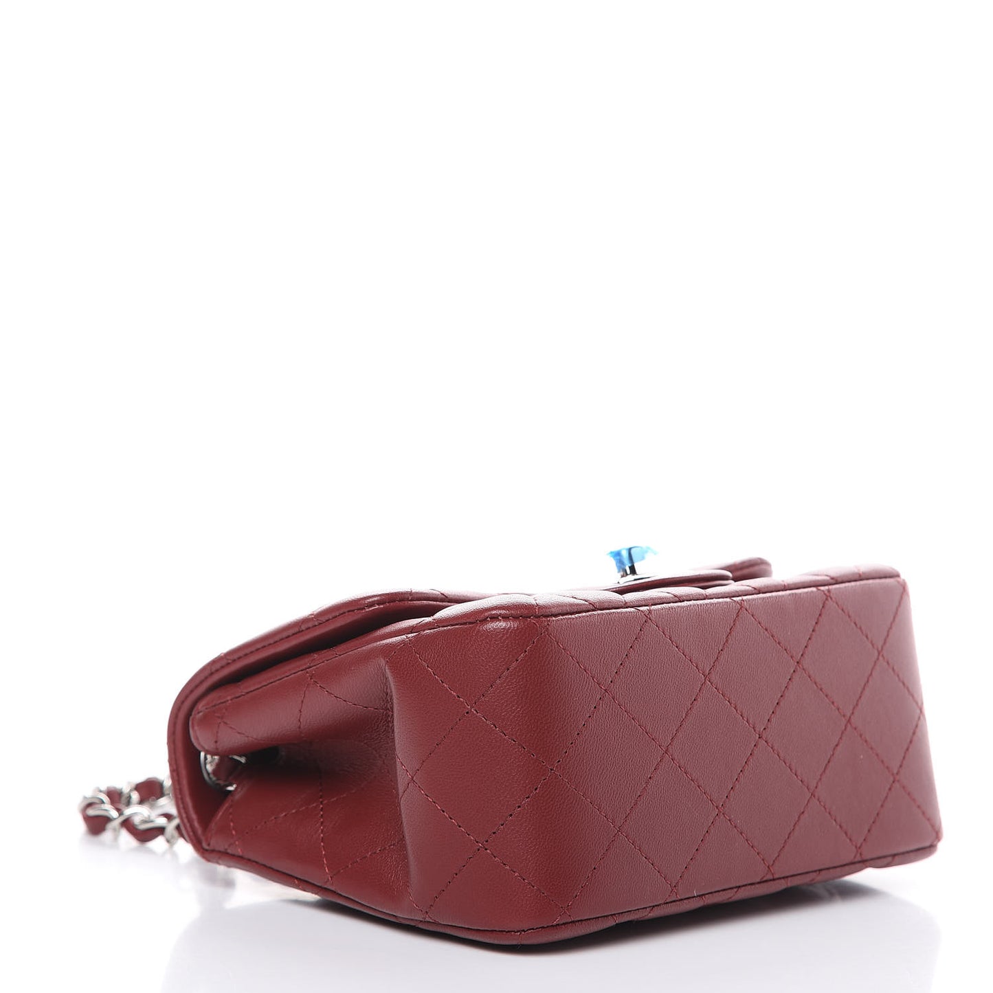 Lambskin Quilted Mini Square Flap Burgundy