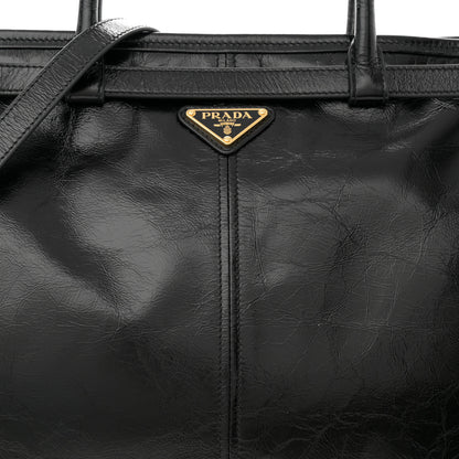 Prada Shiny Nappa Large Bonnie Shoulder Bag Black 8 of 11