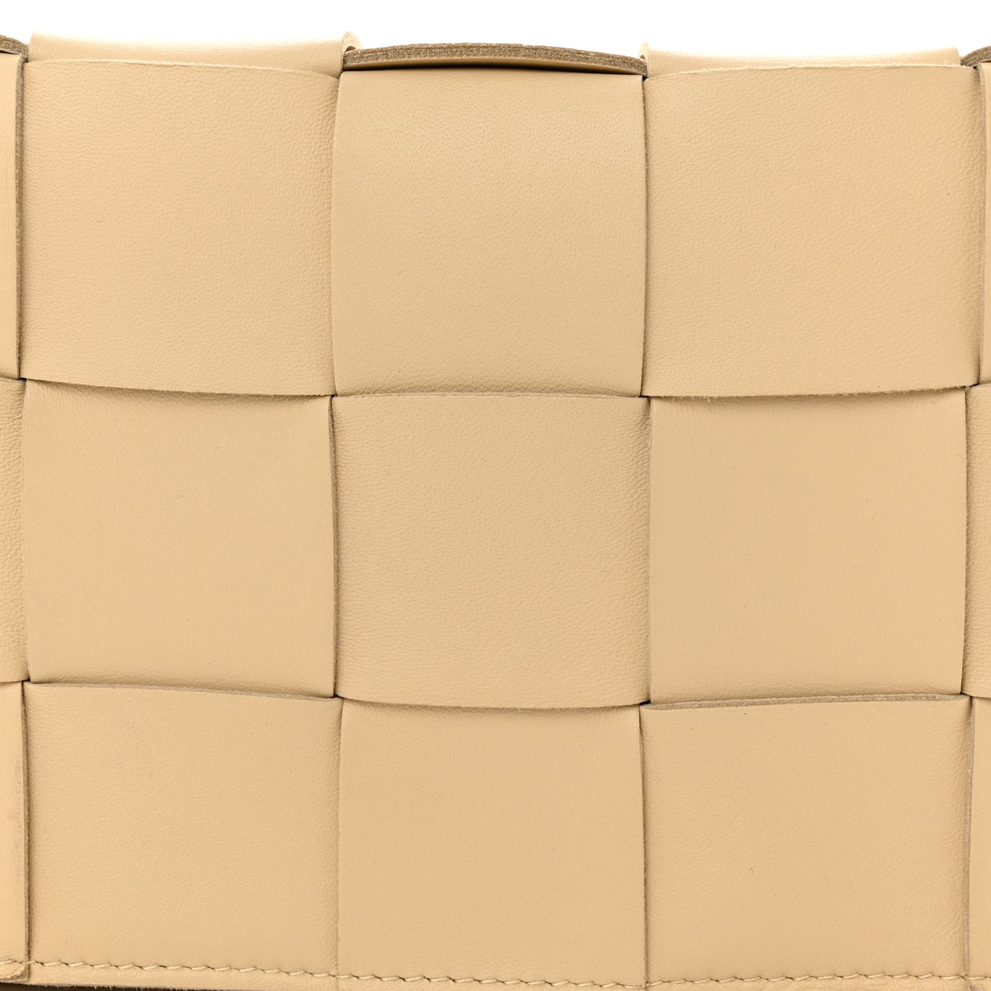 Lambskin Maxi Intrecciato Cassette Crossbody Bag Almond