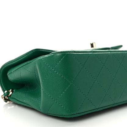 Chanel Lambskin Quilted Mini Top Handle Rectangular Flap Green 9 of 13