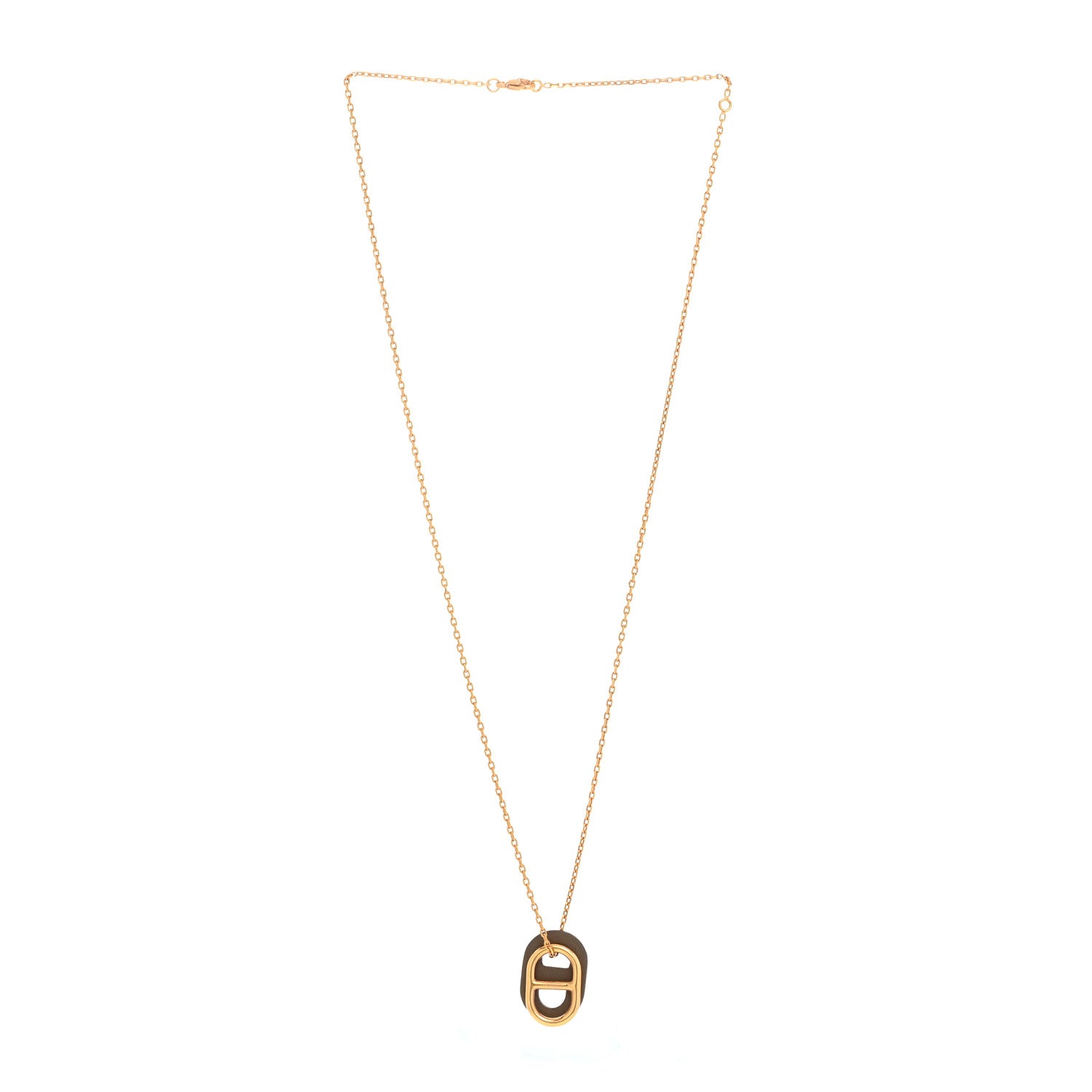 Hermes Swift O'Maillon Pendant Necklace Etoupe 3 of 7