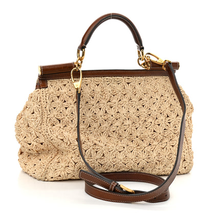 Dolce & Gabbana Woven Raffia Miss Sicily Satchel 3 of 14