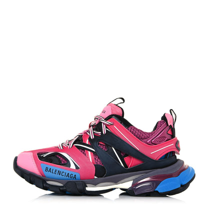 Balenciaga Mesh Nylon Metallic Fabric Womens Track Sneakers 37 Pink Blue 1 of 8
