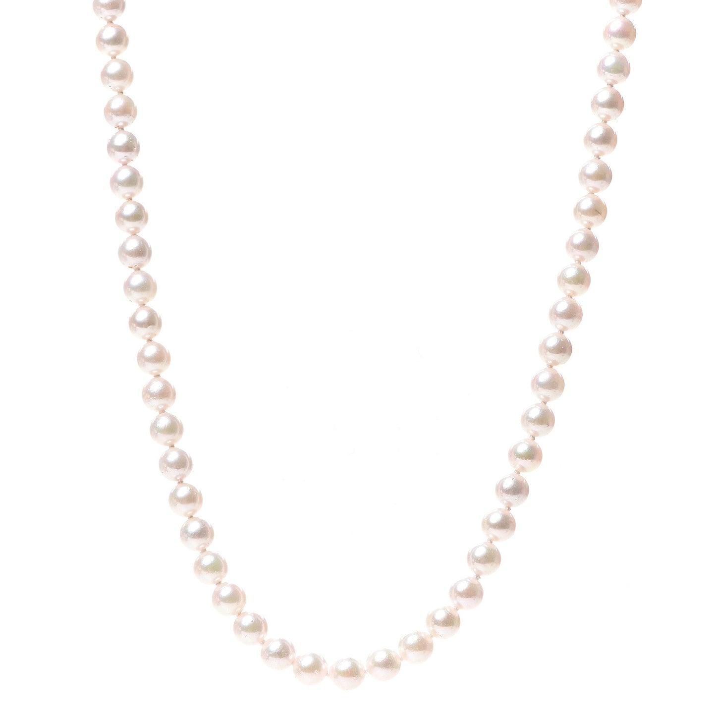 18K Yellow Gold Akoya Pearl 5.5-6mm Strand Necklace 16"
