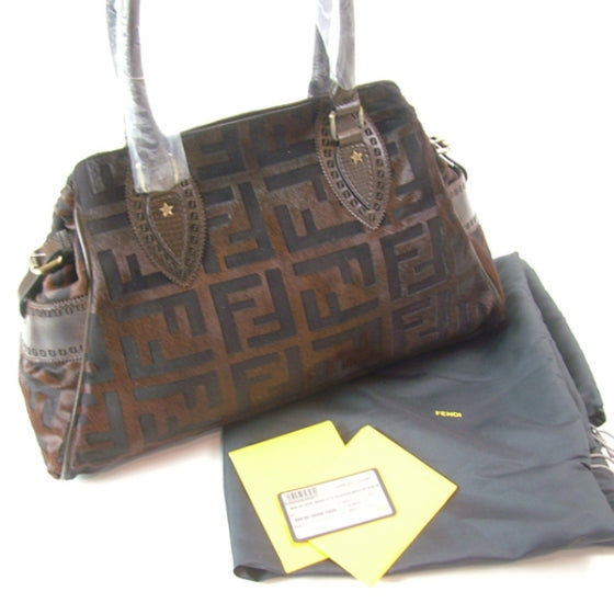 Calf Hair Zucca De Jour Media Tote Brown