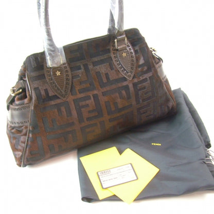 Fendi Calf Hair Zucca De Jour Media Tote Brown 3 of 13