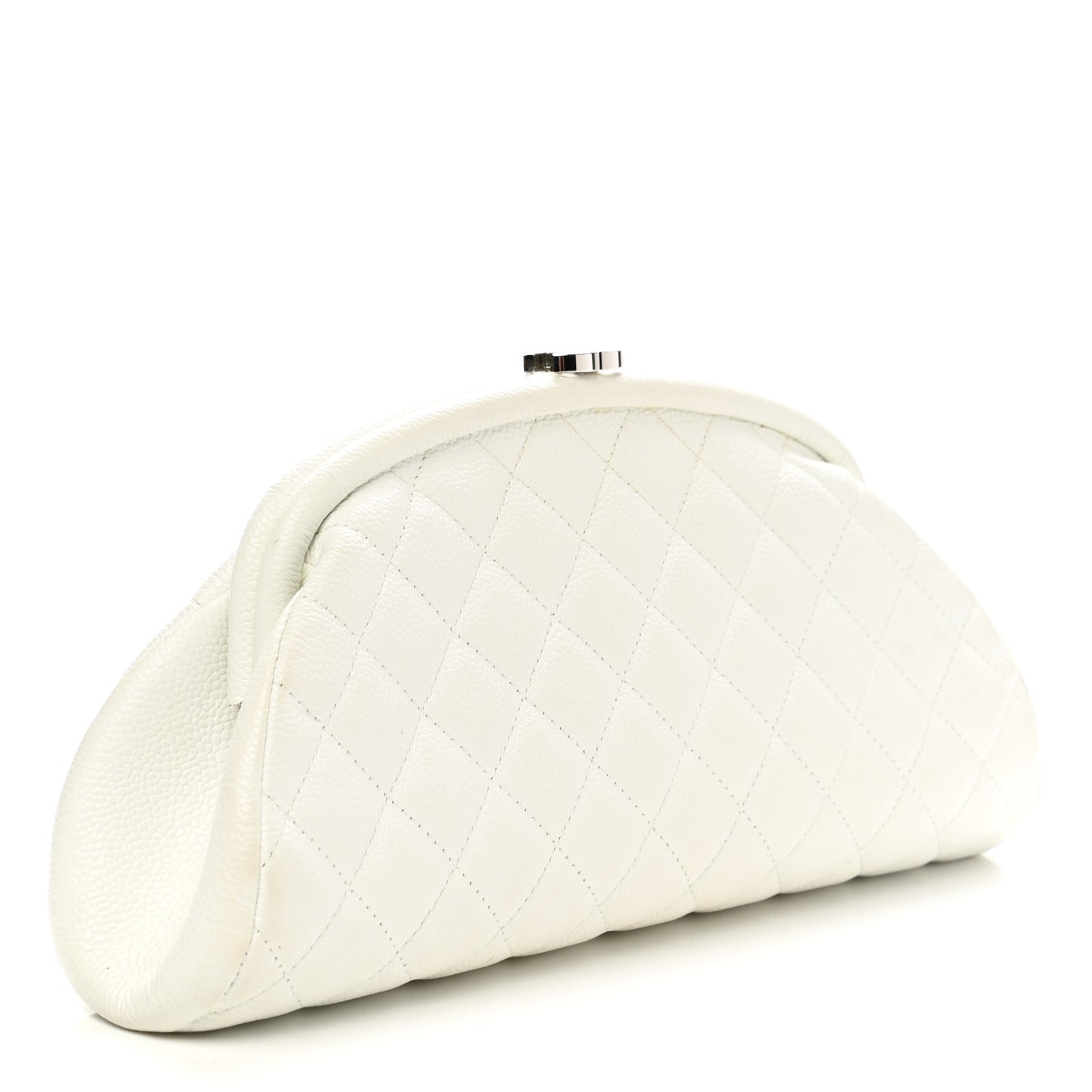 Caviar Quilted Timeless Clutch White