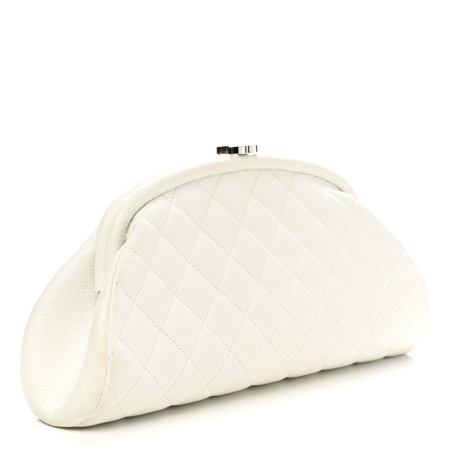 Chanel Caviar Quilted Timeless Clutch White 4 of 10
