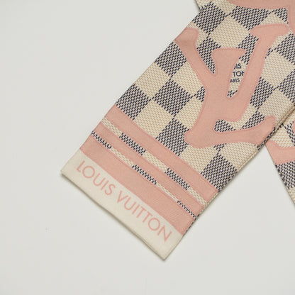 Louis Vuitton Silk Damier Azur Tahitienne Bandeau Rose Ballerine 3 of 5
