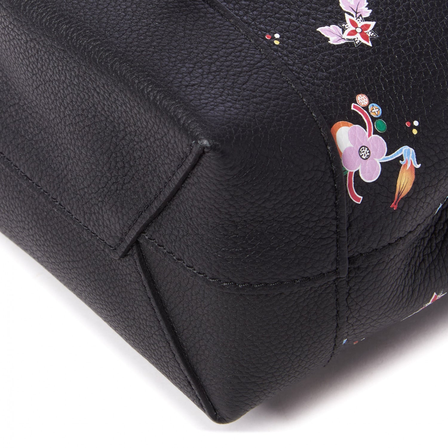Louis Vuitton Calfskin Flower Lockme Mini Backpack Black Multicolor 4 of 9