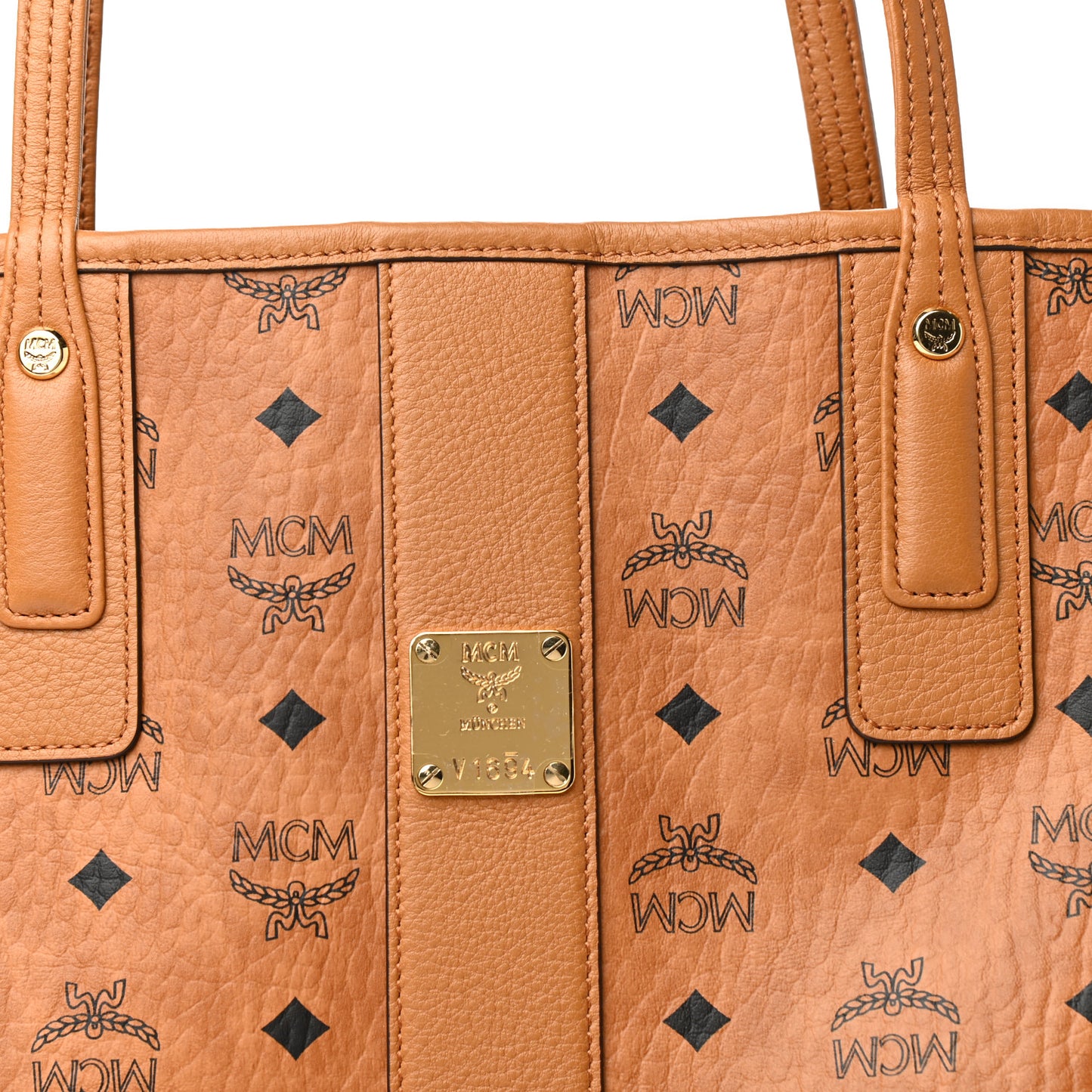 Visetos Medium Liz Reversible Shopper Tote Cognac