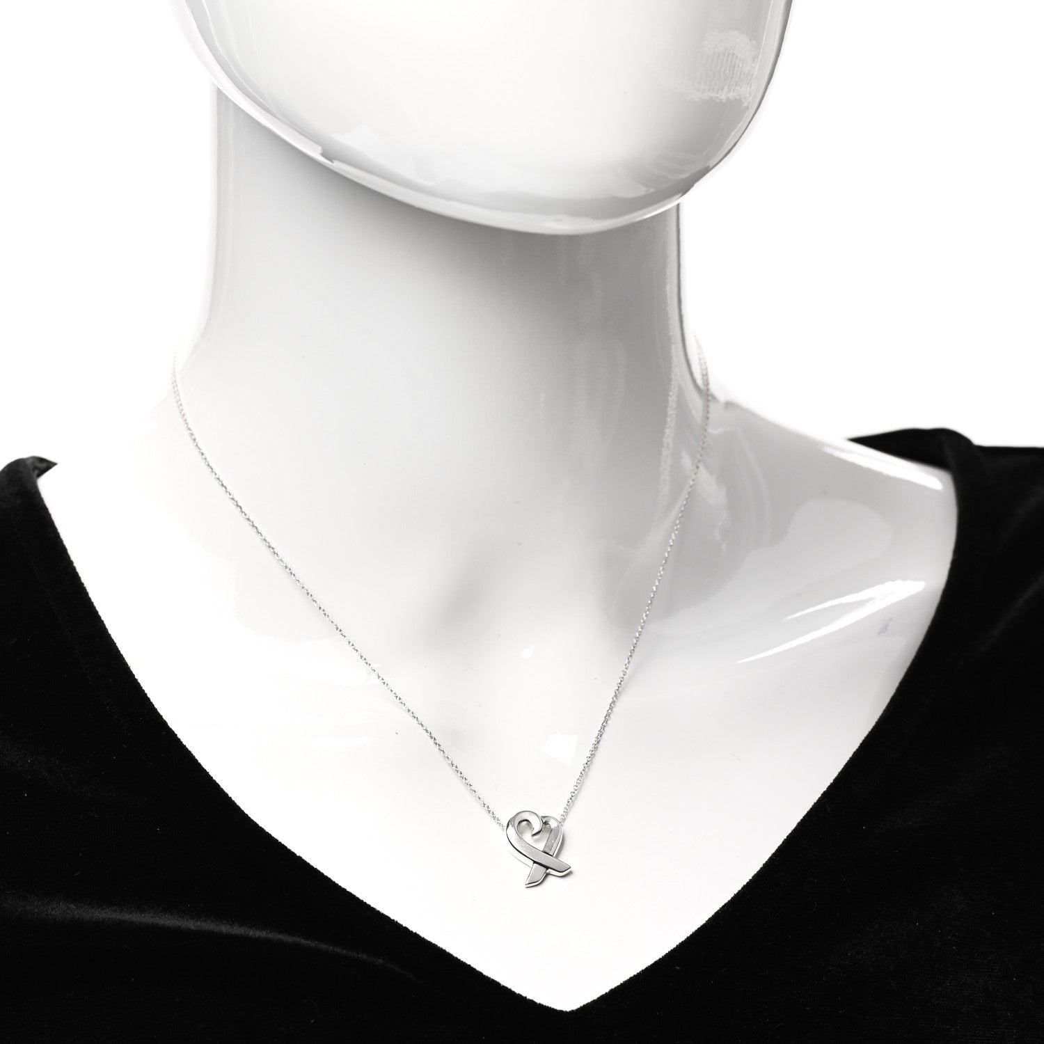 Tiffany Sterling Silver Small Paloma Picasso Loving Heart Pendant Necklace 2 of 5