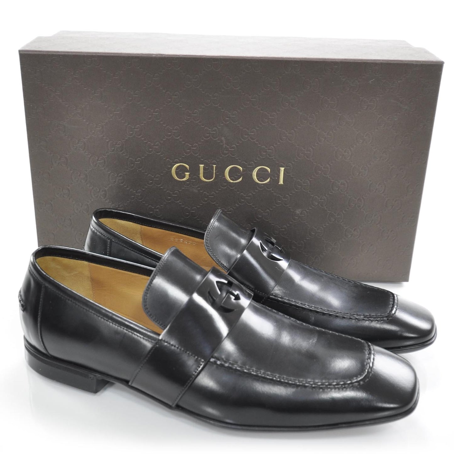 Mens Leather Loafers 10 Black