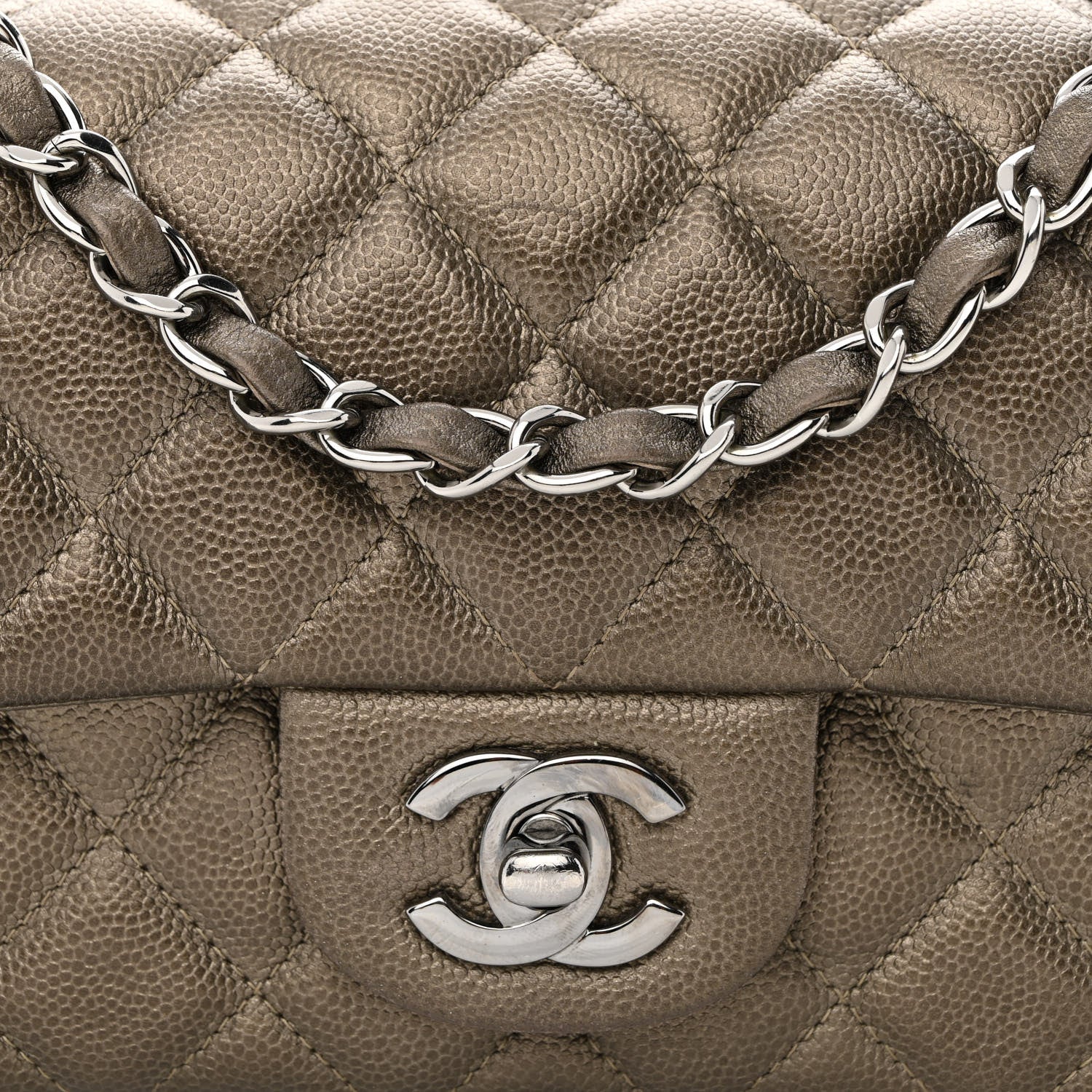Chanel Iridescent Caviar Quilted Mini Rectangular Flap Bronze 8 of 11