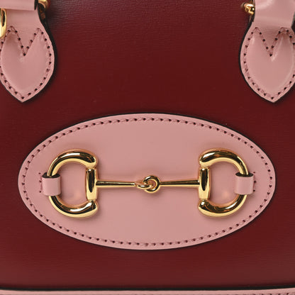 Gucci Boarded Plutone Calfskin Mini Horsebit 1955 Top Handle Bag Pink Red 8 of 11