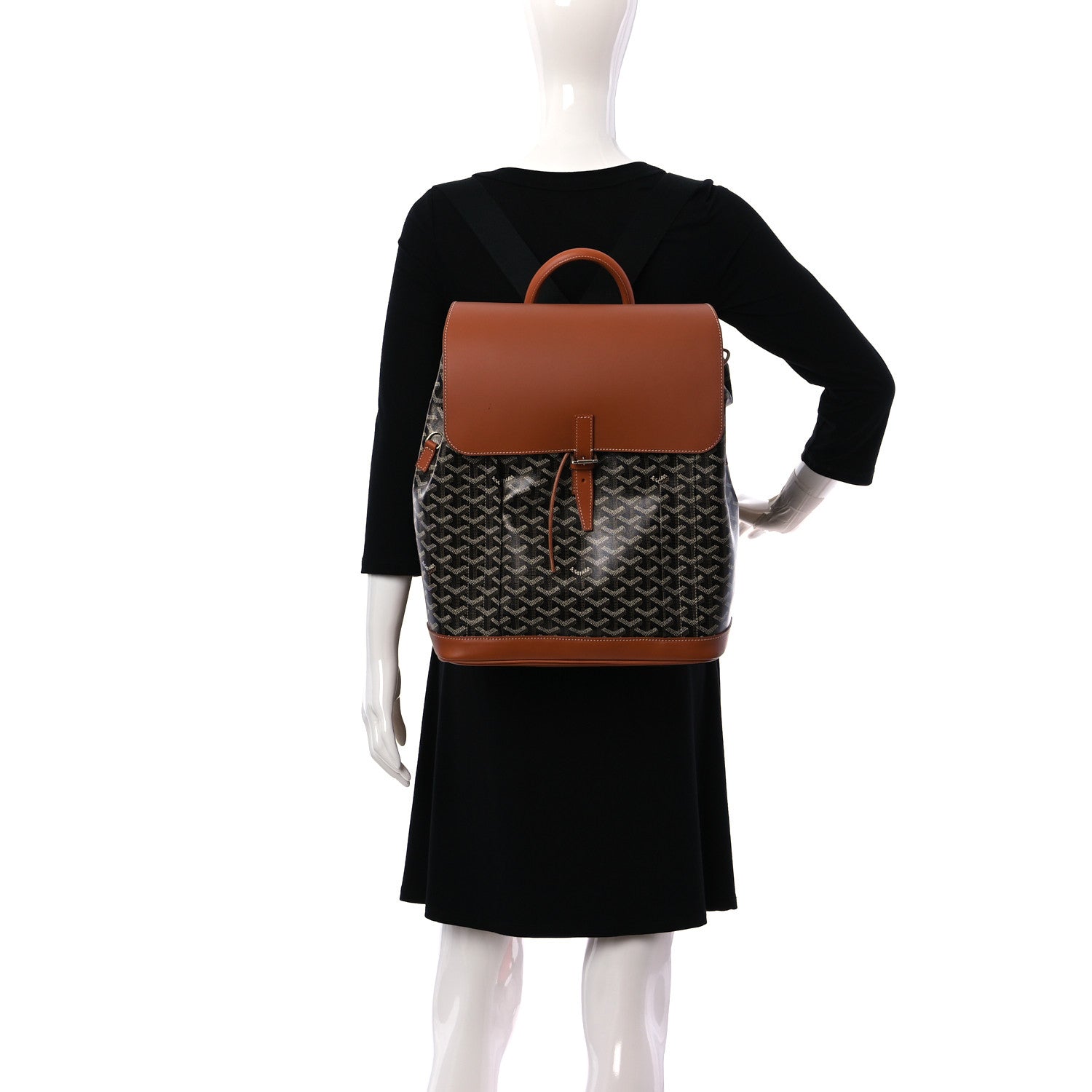 Goyard Goyardine Calfskin Alpin MM Backpack Gold Black 2 of 11