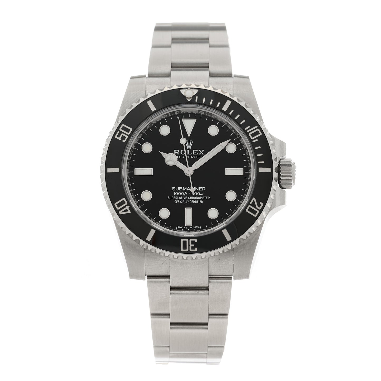 Stainless Steel 40mm Oyster Perpetual Submariner Watch Black 114060