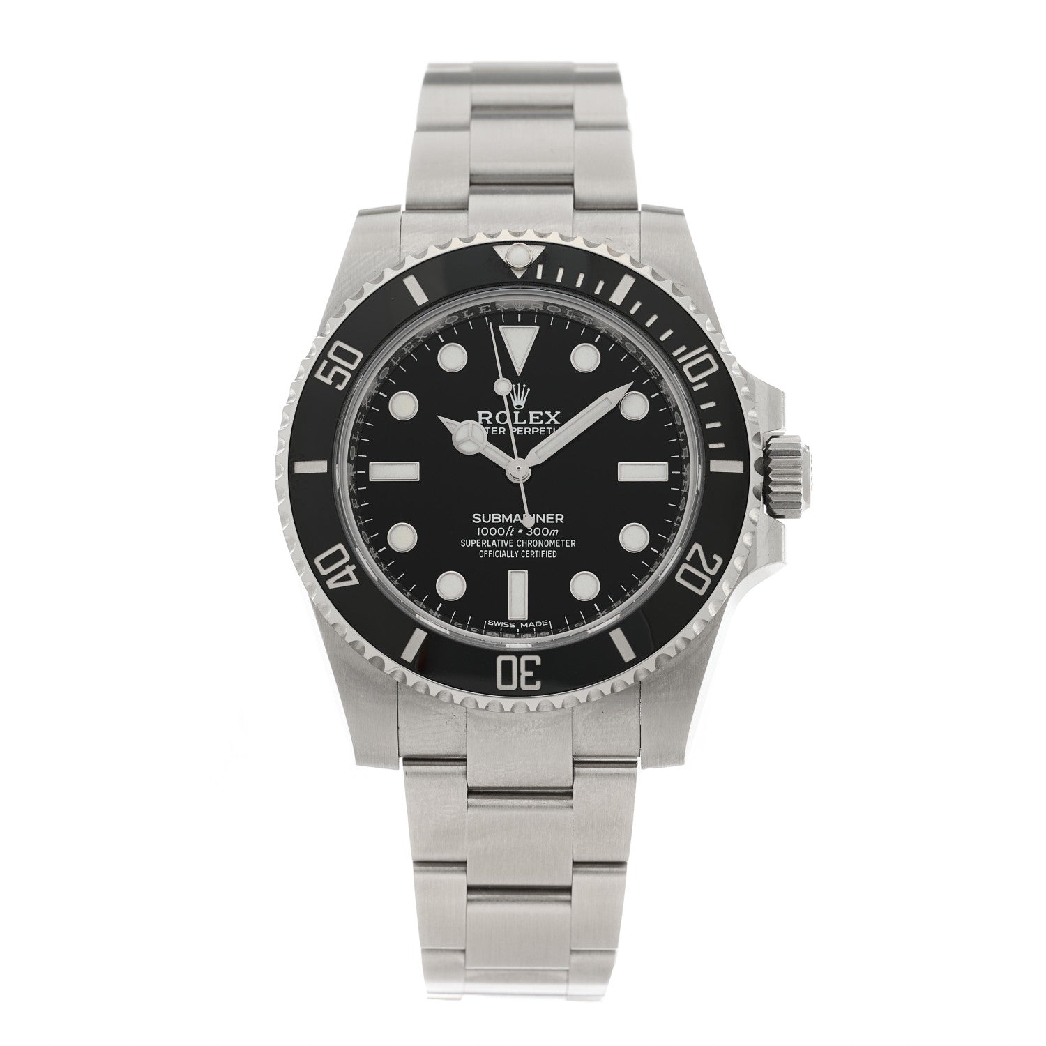 Rolex Stainless Steel 40mm Oyster Perpetual Submariner Watch Black 114060 1 of 5