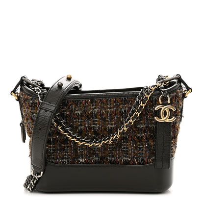 Chanel Tweed Calfskin Small Gabrielle Hobo Brown 1 of 10