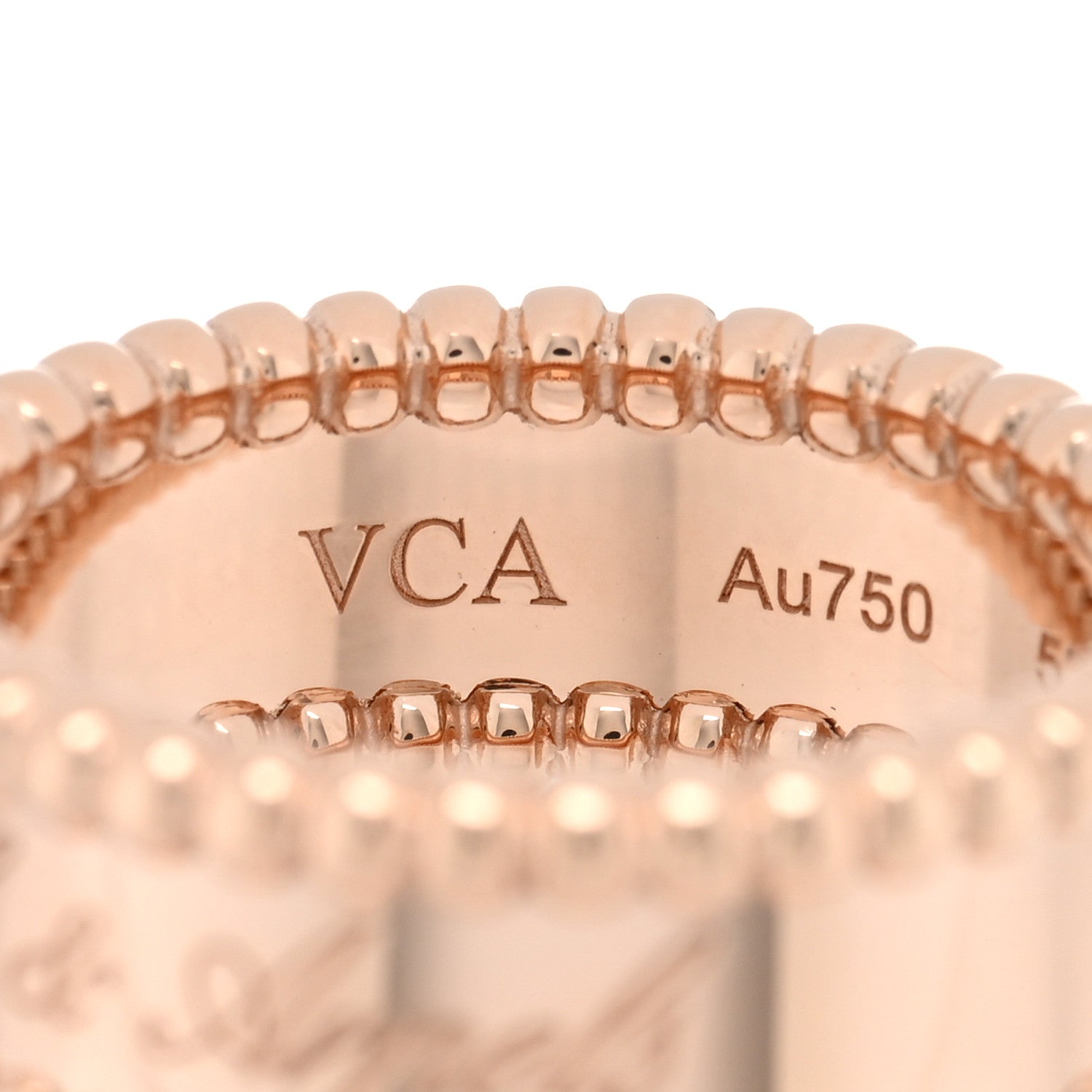 Van Cleef & Arpels 18K Rose Gold Perlee Signature Ring 52 6 4 of 5